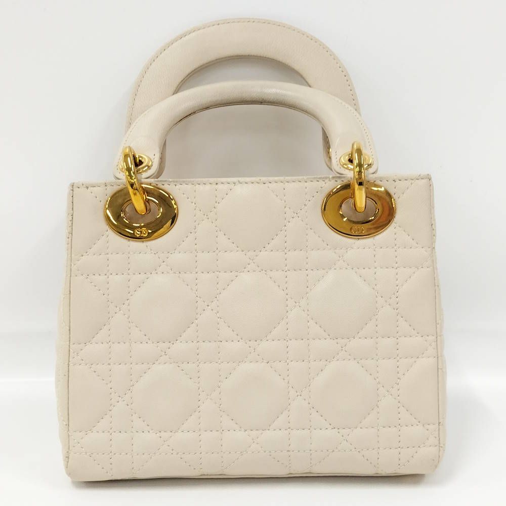 Dior Lady Dior 2-Way Bag Leather Ivory — view 2