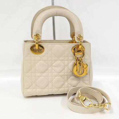 Dior Lady Dior 2-Way Bag Leather Ivory