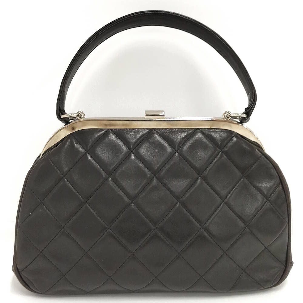Chanel Vintage Quilted Kiss Lock Handbag One Handle — view 2