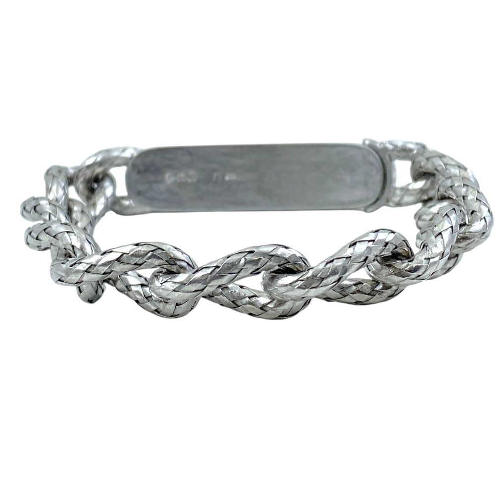 Bottega Veneta Chain Bracelet ID Intrecciato Silver Color Simple — view 3
