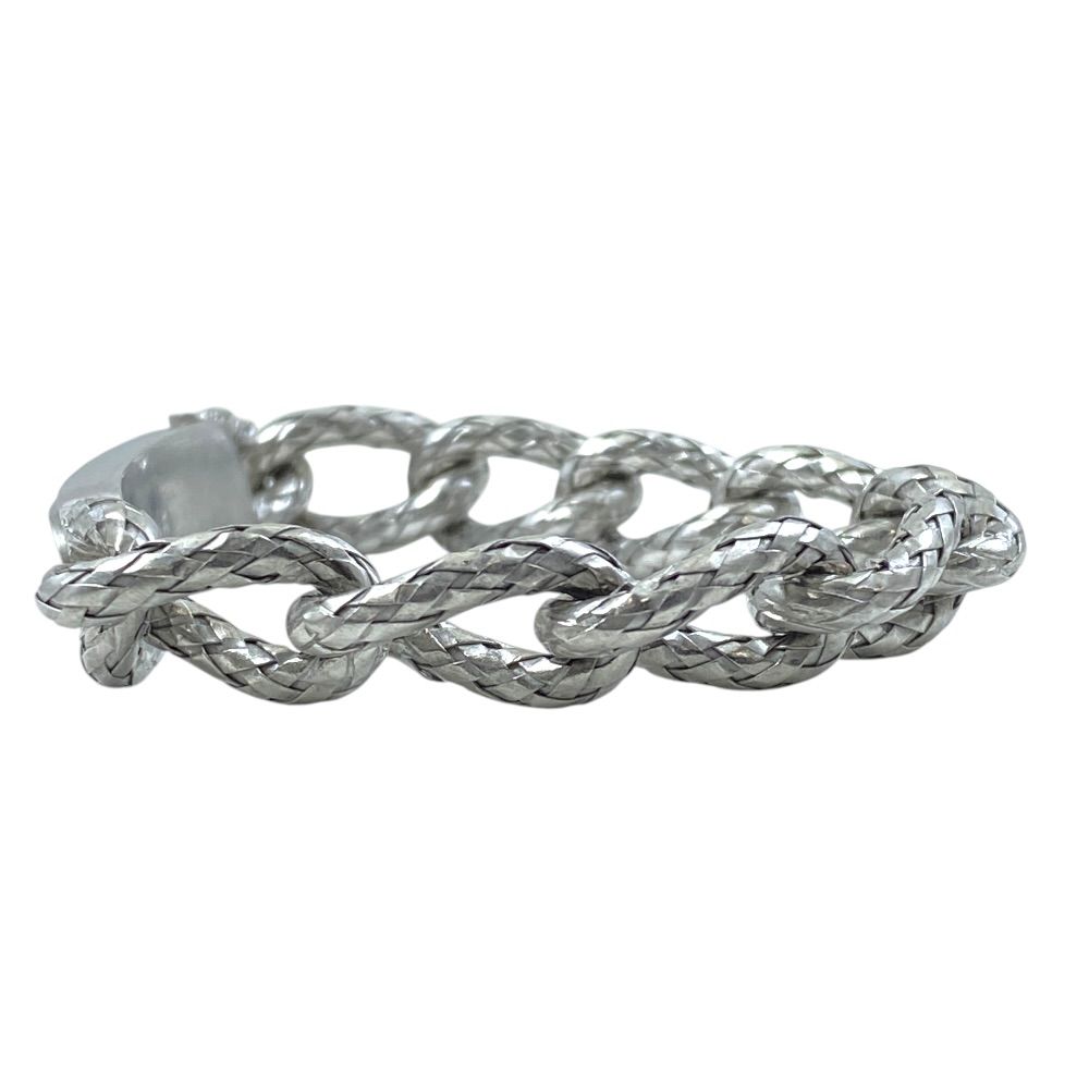 Bottega Veneta Chain Bracelet ID Intrecciato Silver Color Simple — view 2