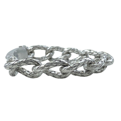 Bottega Veneta Chain Bracelet ID Intrecciato Silver Color Simple — view 2