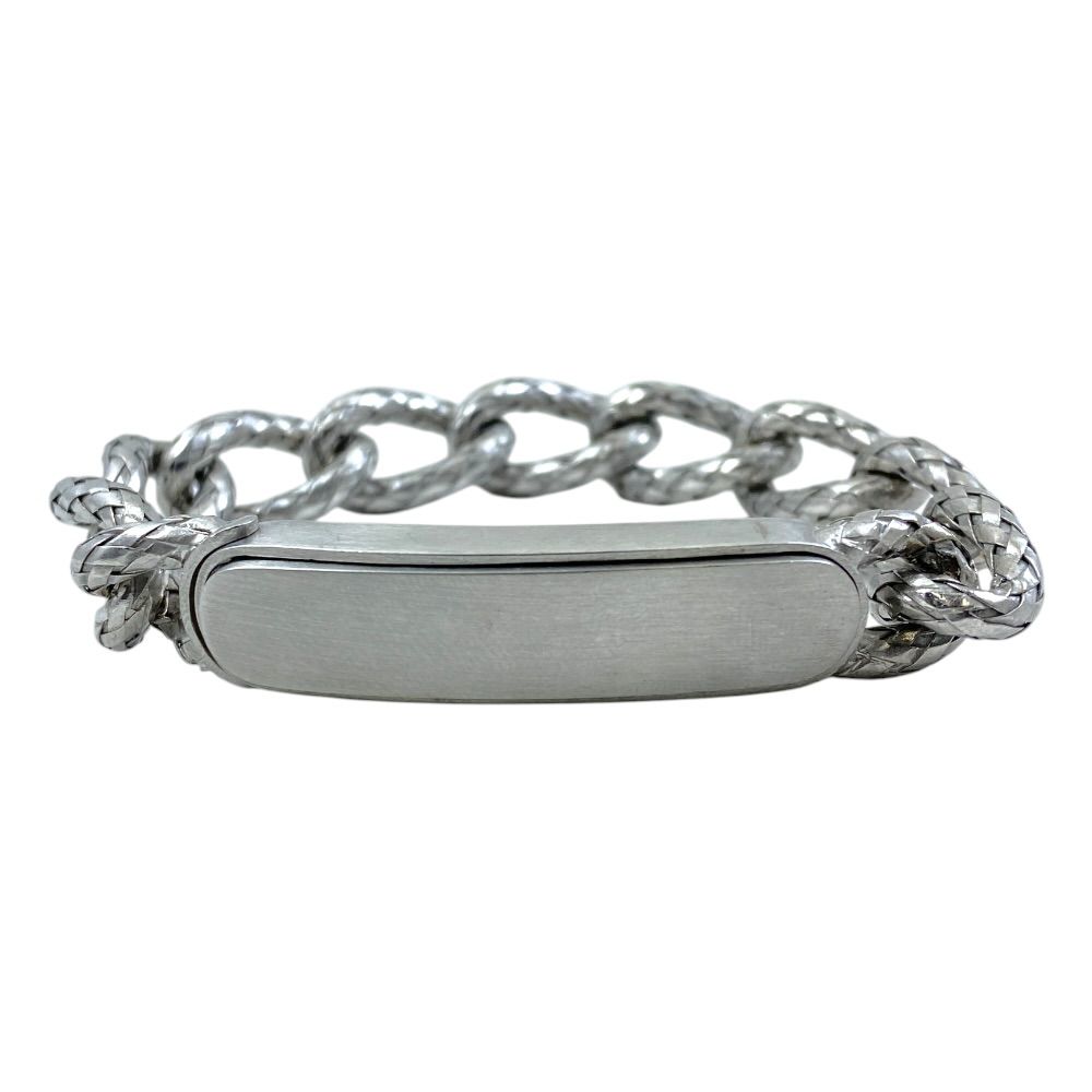 Bottega Veneta Chain Bracelet ID Intrecciato Silver Color Simple