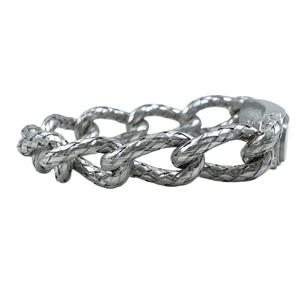 Bottega Veneta Chain Bracelet ID Intrecciato Silver Color Simple — view 4
