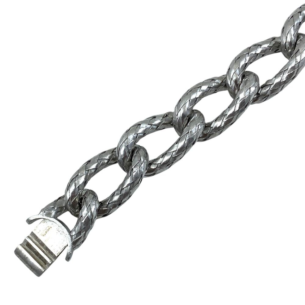 Bottega Veneta Chain Bracelet ID Intrecciato Silver Color Simple — view 7
