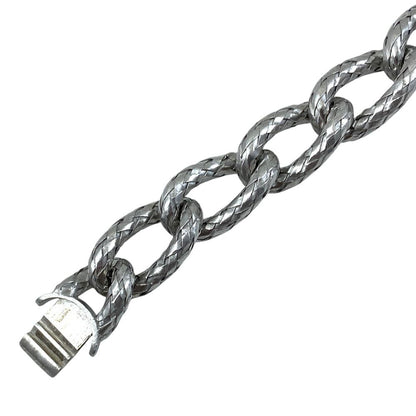 Bottega Veneta Chain Bracelet ID Intrecciato Silver Color Simple — view 7