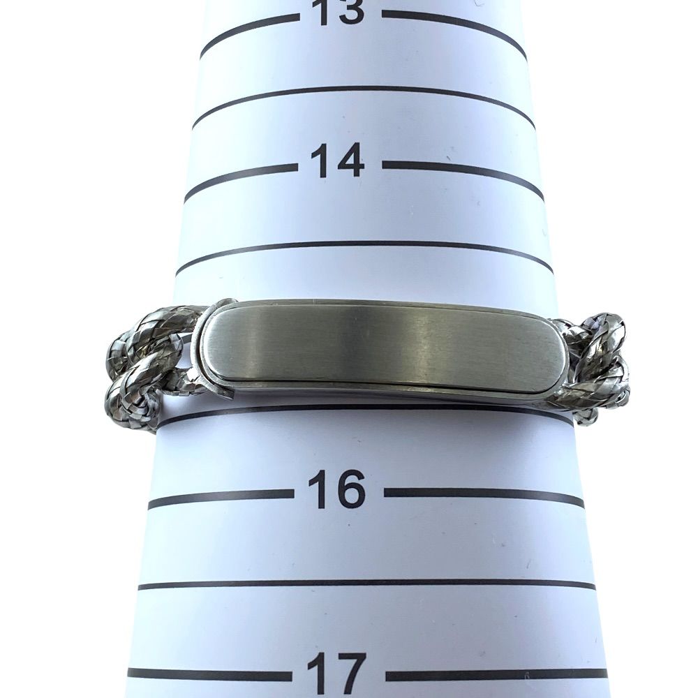 Bottega Veneta Chain Bracelet ID Intrecciato Silver Color Simple — view 5