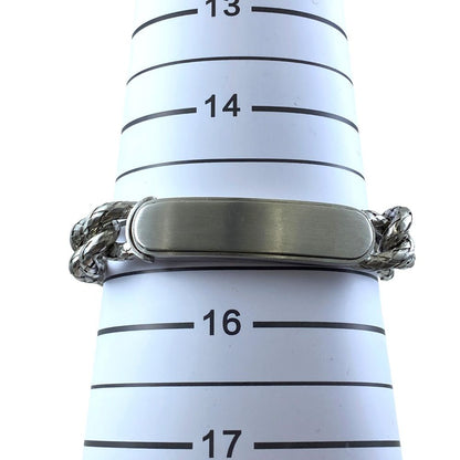 Bottega Veneta Chain Bracelet ID Intrecciato Silver Color Simple — view 5