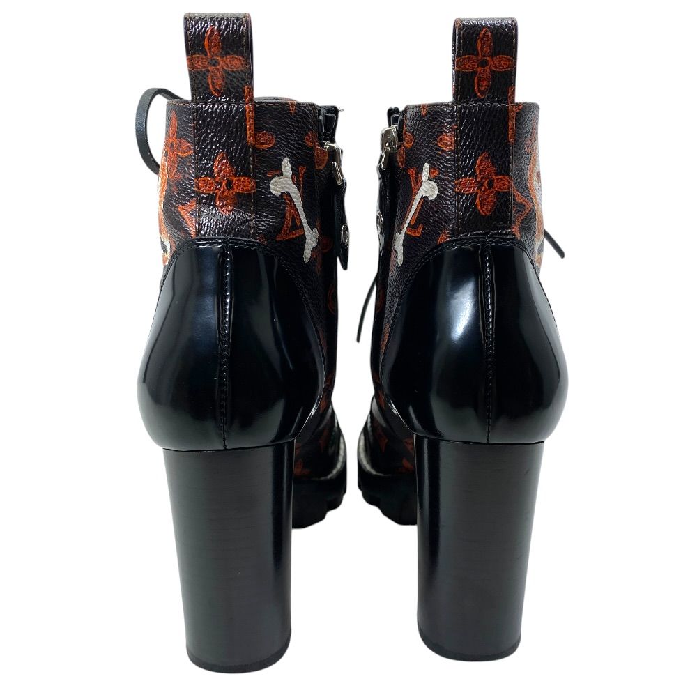 Louis Vuitton Cat Glam Star Trail Short Boots Leather Brown Black High Quality — view 4