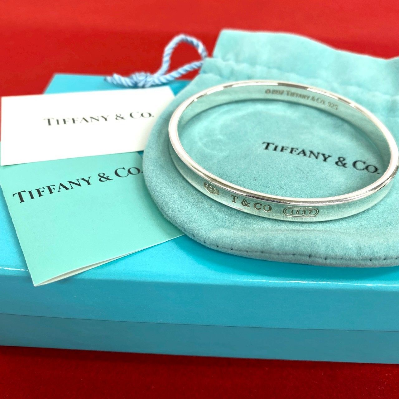 Tiffany & Co Box Vintage Narrow Bangle 925 Sterling Silver Bracelet
