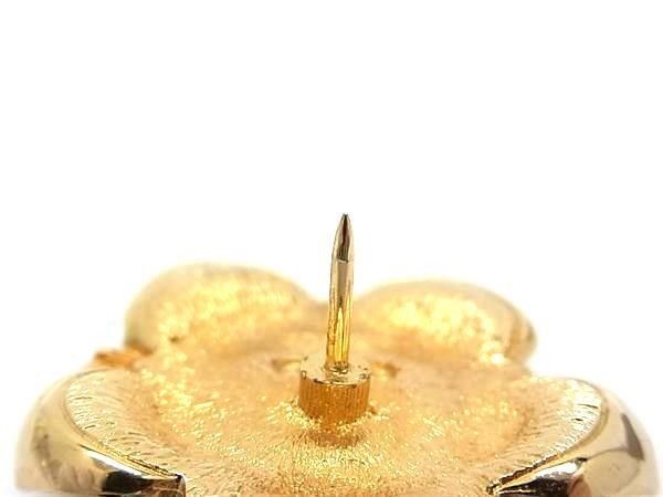 Dior Brooch Pin Gold Metal Faux Pearl Vintage Flower — view 3