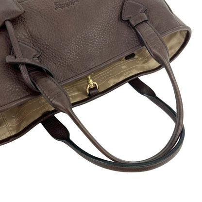 Loewe Heritage Log Leather Tote Shoulder Bag Brown — view 4