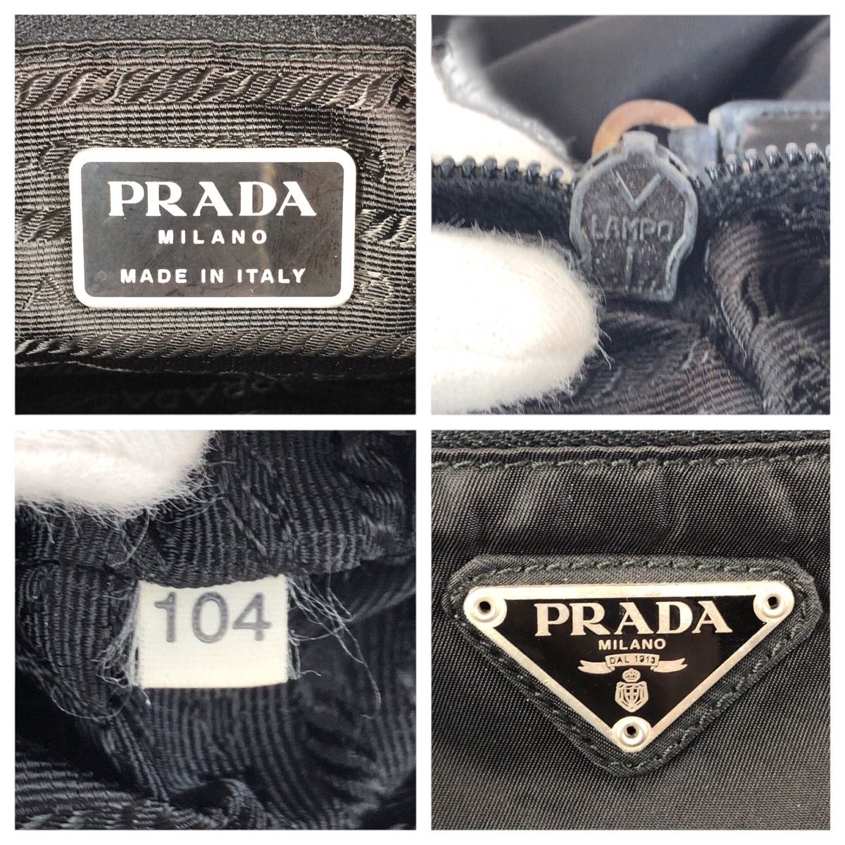 Prada Tessuto Black Silver Nylon Tote Shoulder Bag — view 4
