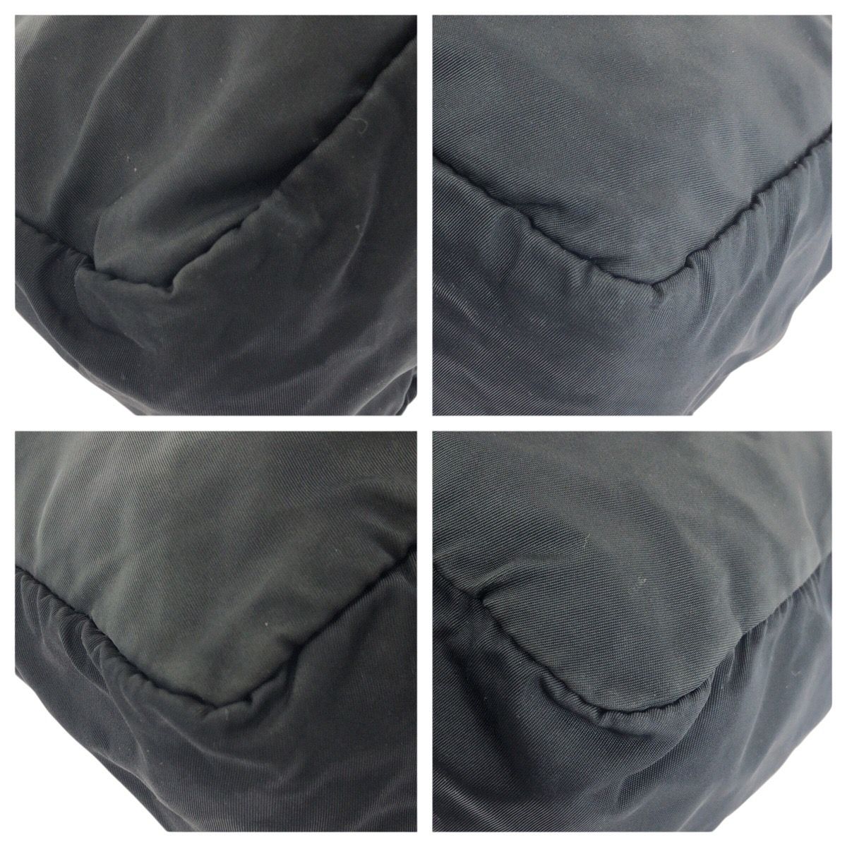 Prada Tessuto Black Silver Nylon Tote Shoulder Bag — view 3