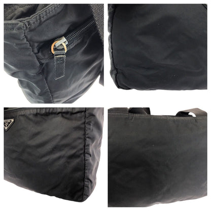 Prada Tessuto Black Silver Nylon Tote Shoulder Bag — view 5