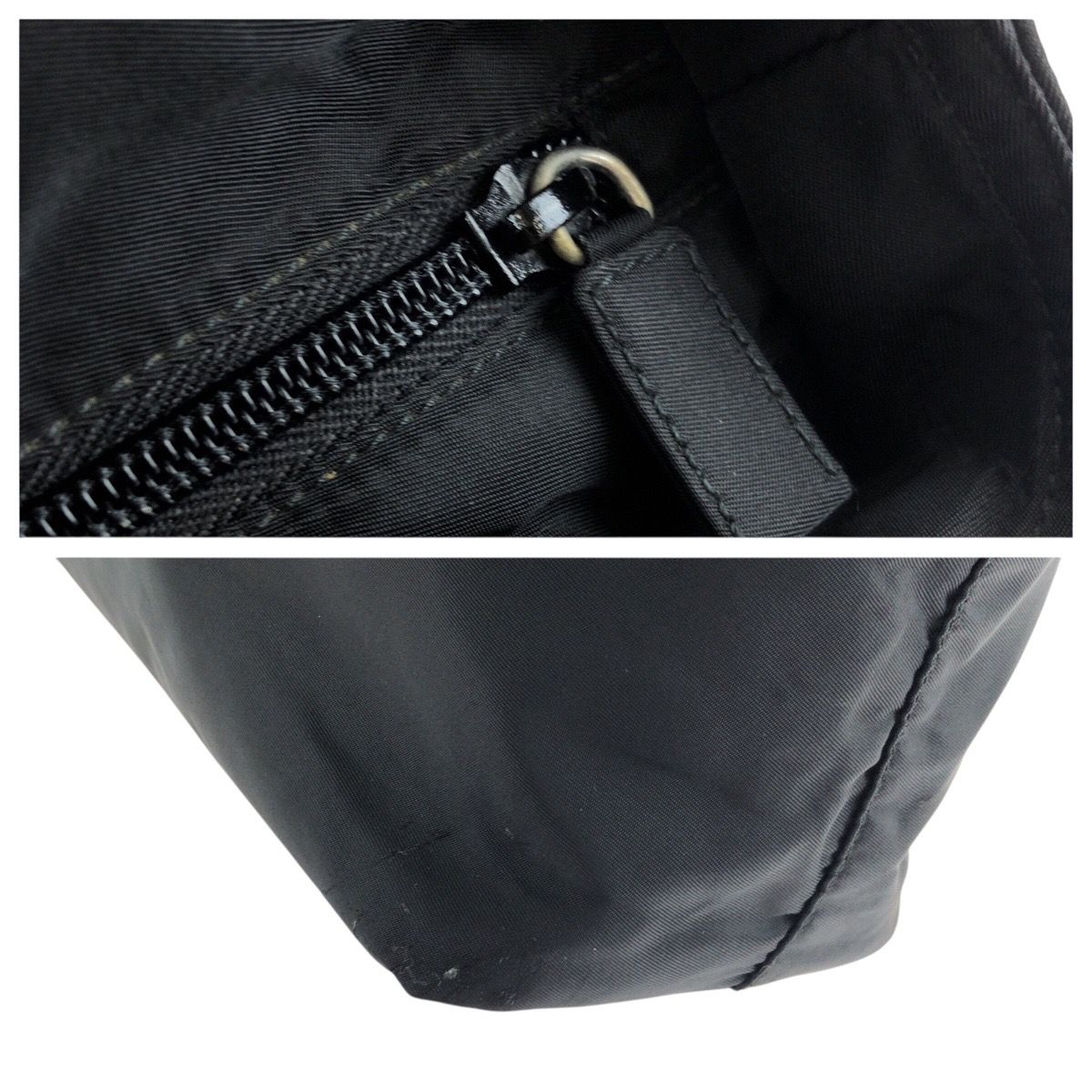 Prada Tessuto Black Silver Nylon Tote Shoulder Bag — view 6