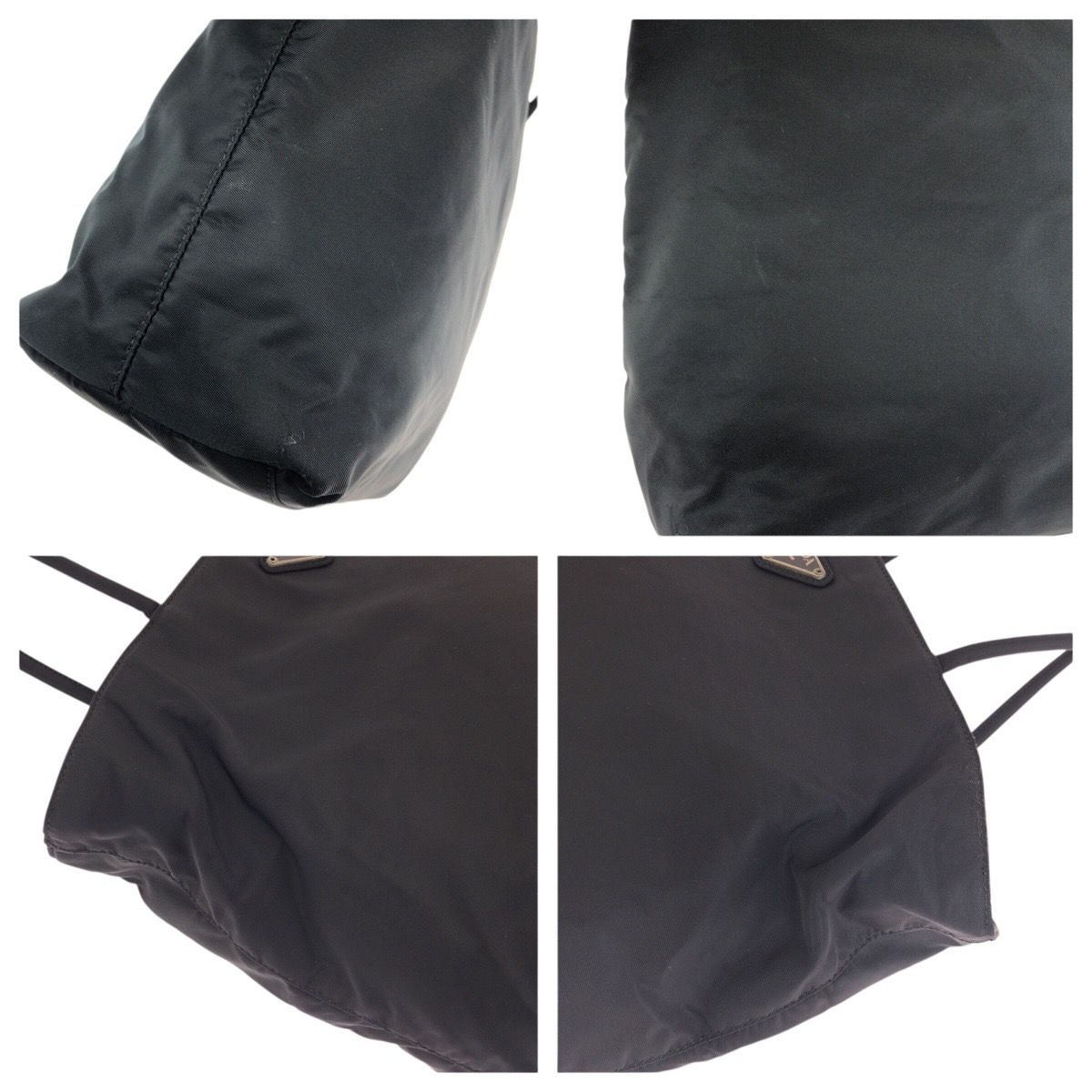 Prada Tessuto Black Silver Nylon Tote Shoulder Bag — view 5