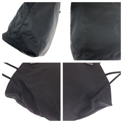 Prada Tessuto Black Silver Nylon Tote Shoulder Bag — view 5
