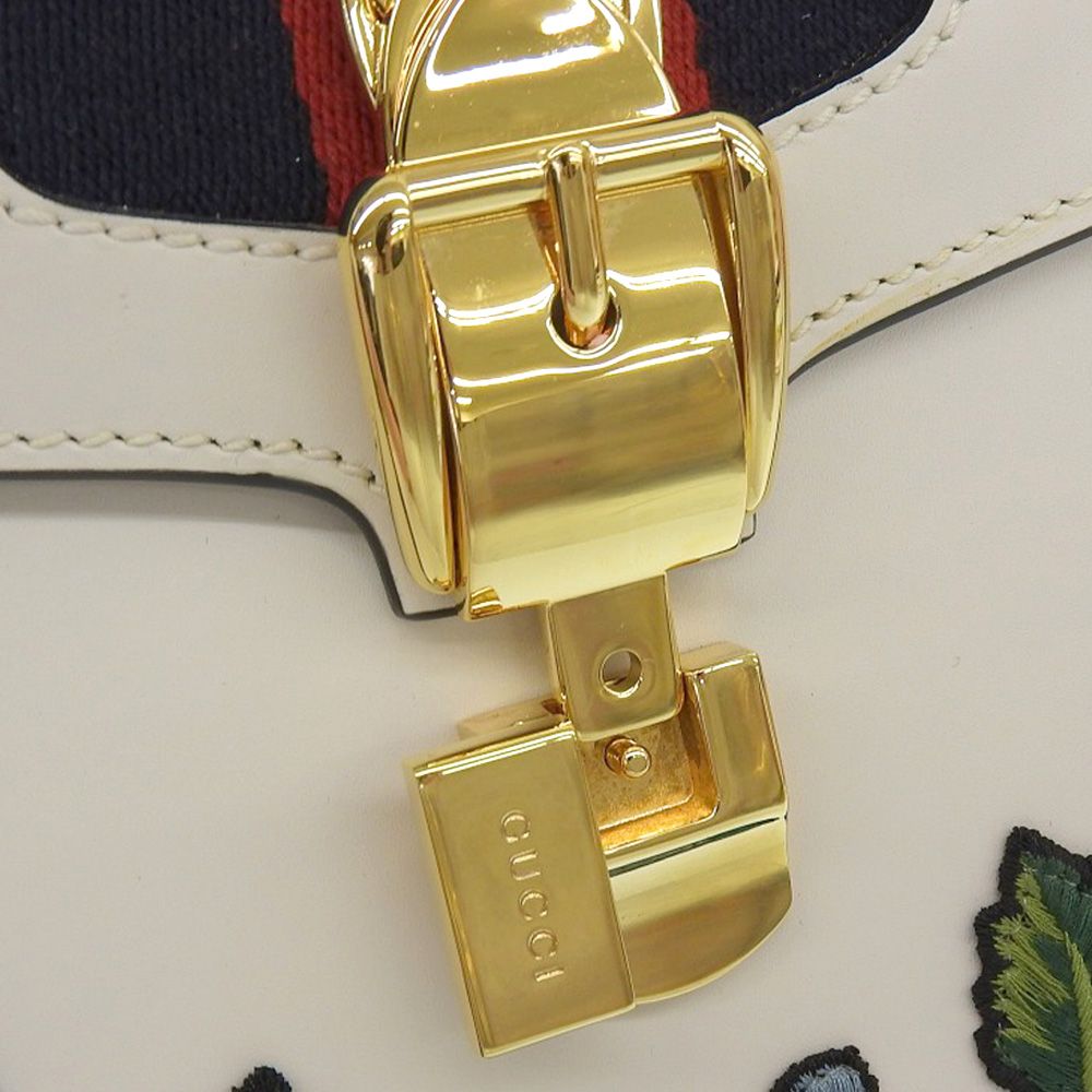 Gucci Sylvie Rose Applique Shoulder Bag — view 6