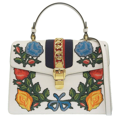 Gucci Sylvie Rose Applique Shoulder Bag