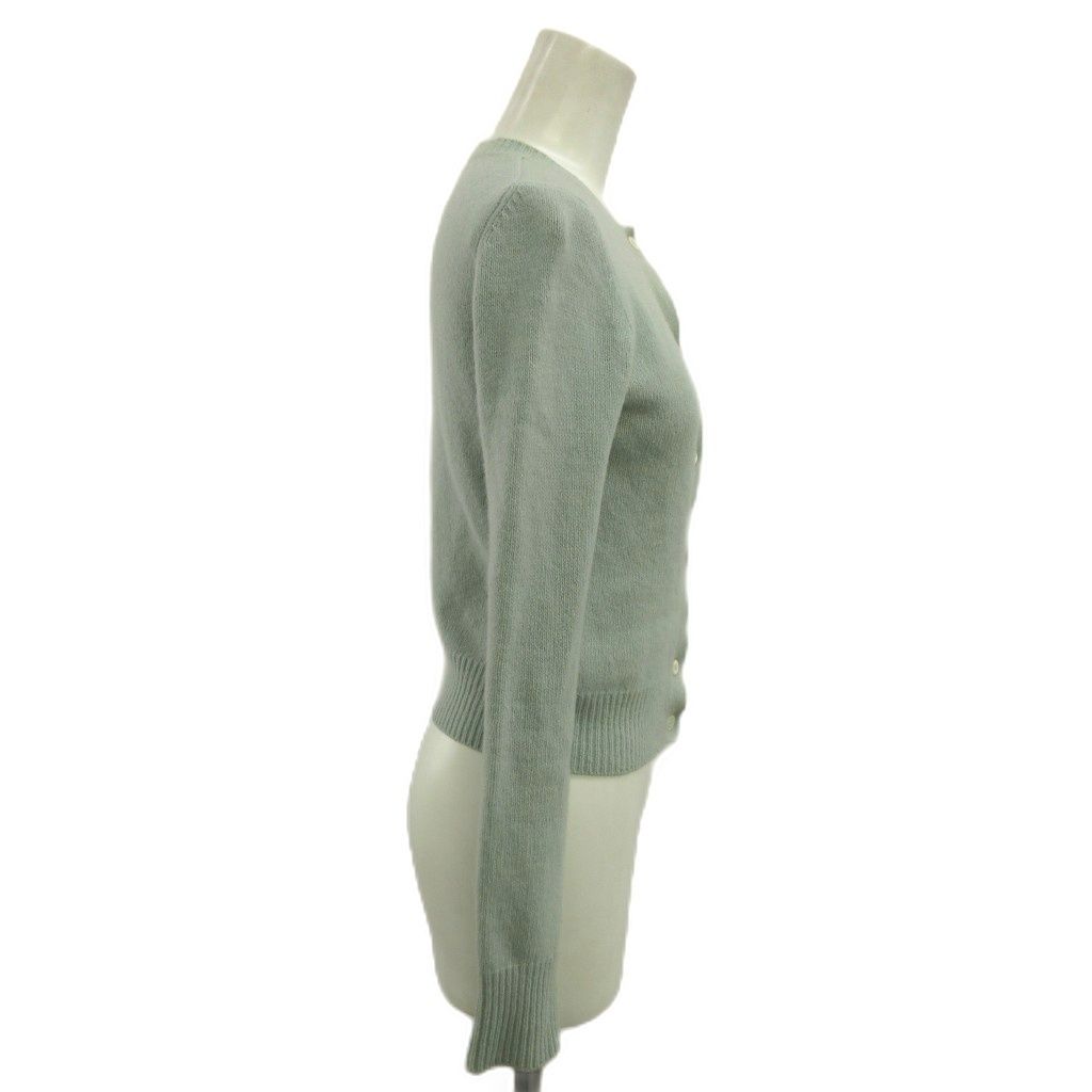 Prada Knit Cardigan Wool 38 Mint Green Round Neck Long Sleeve NP — view 2