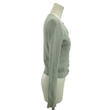 Prada Knit Cardigan Wool 38 Mint Green Round Neck Long Sleeve NP — view 2