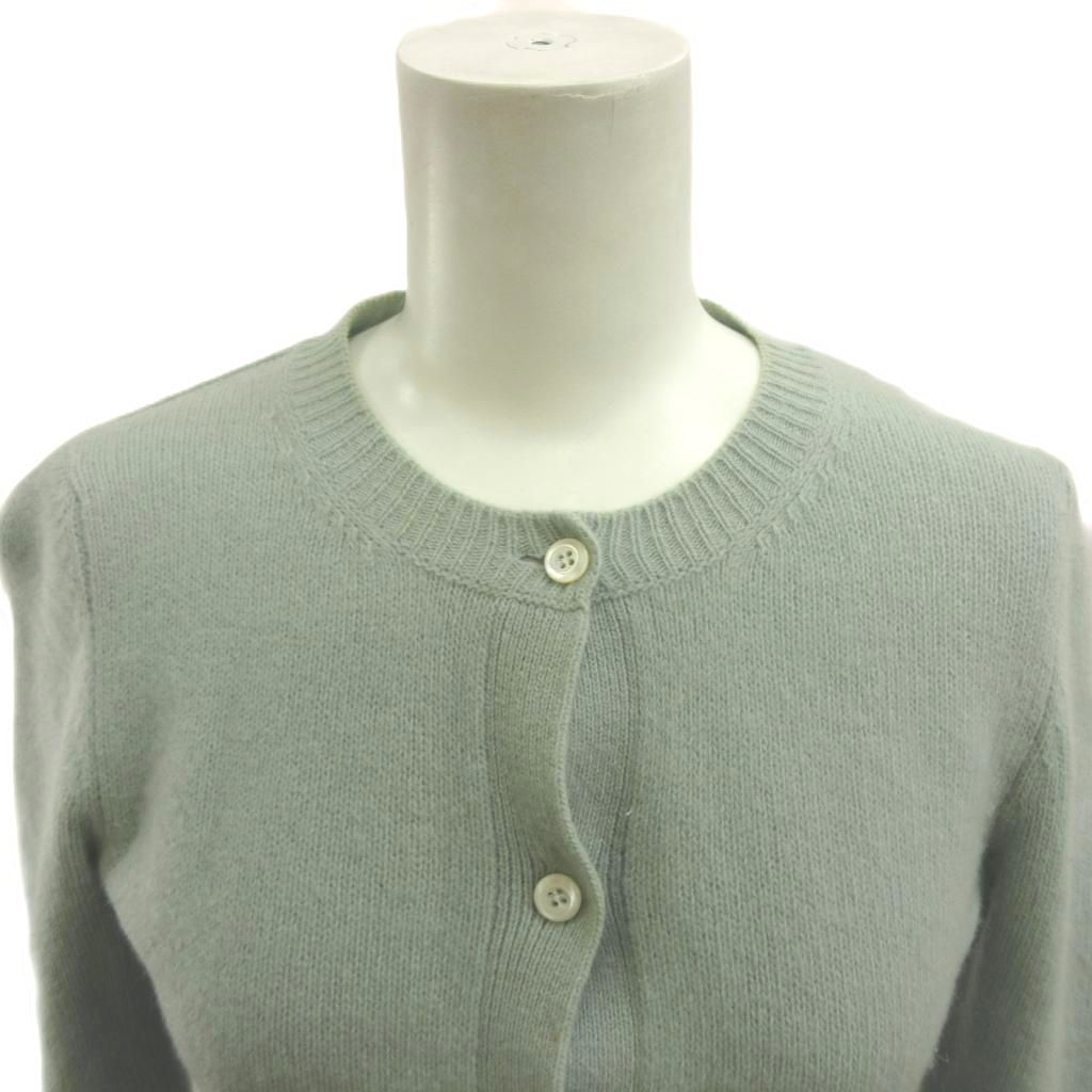 Prada Knit Cardigan Wool 38 Mint Green Round Neck Long Sleeve NP — view 5