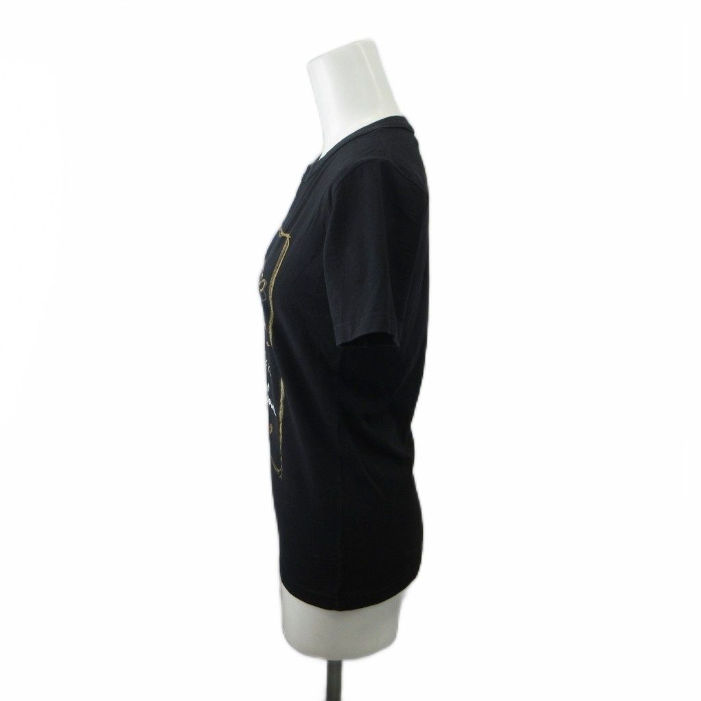Fendi Short Sleeve T-Shirt 40 Black Logo — view 3