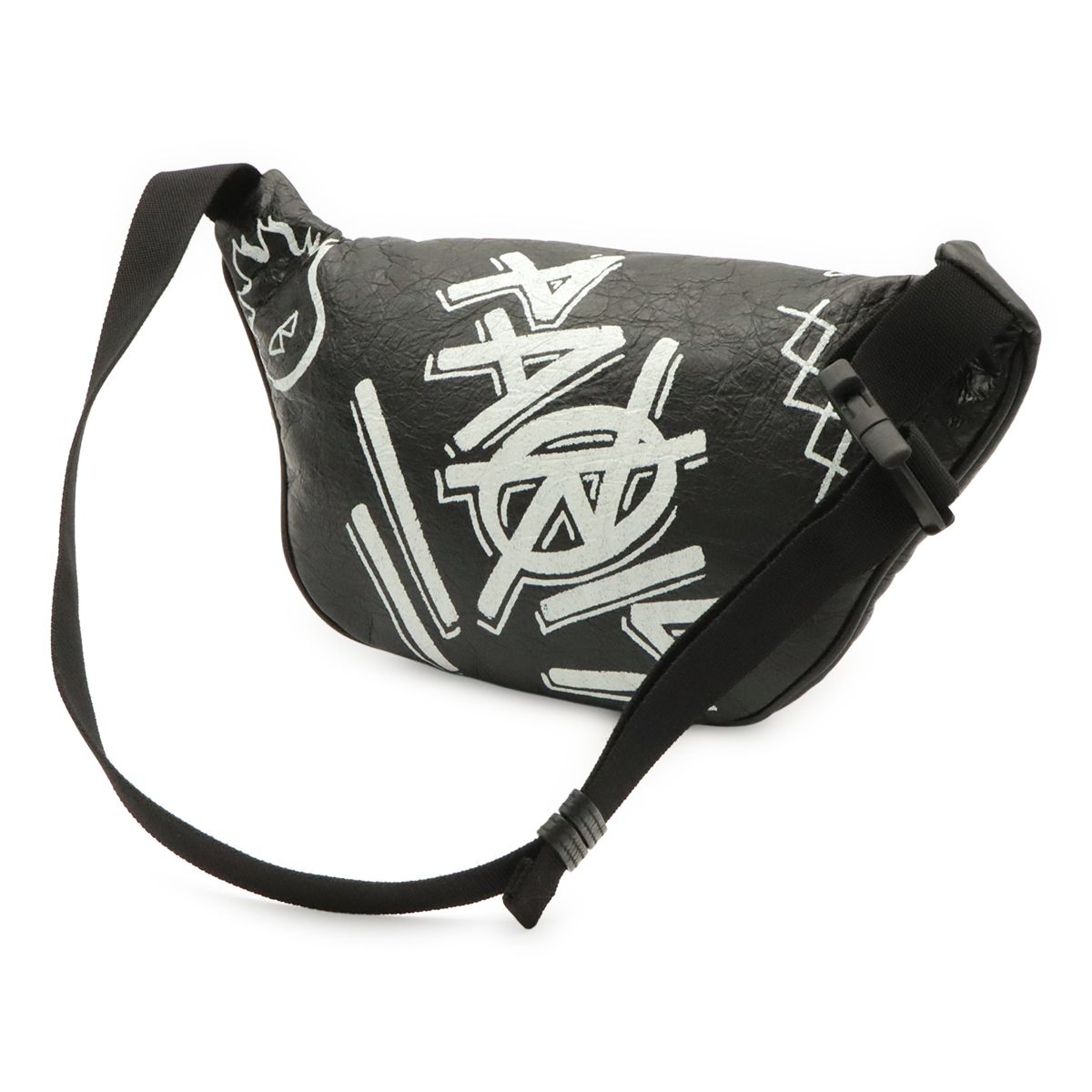 Balenciaga Graffiti Explorer Belt Bag Waist Pouch Alina Leather Black White — view 2
