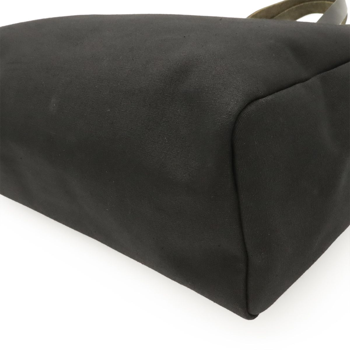 Hermes Herbag Cabas GM Tote Large Shoulder Bag Toile Officier Leather Black — view 3
