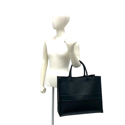 Dior Book Tote Bag Oblique Pattern Leather Black — view 2