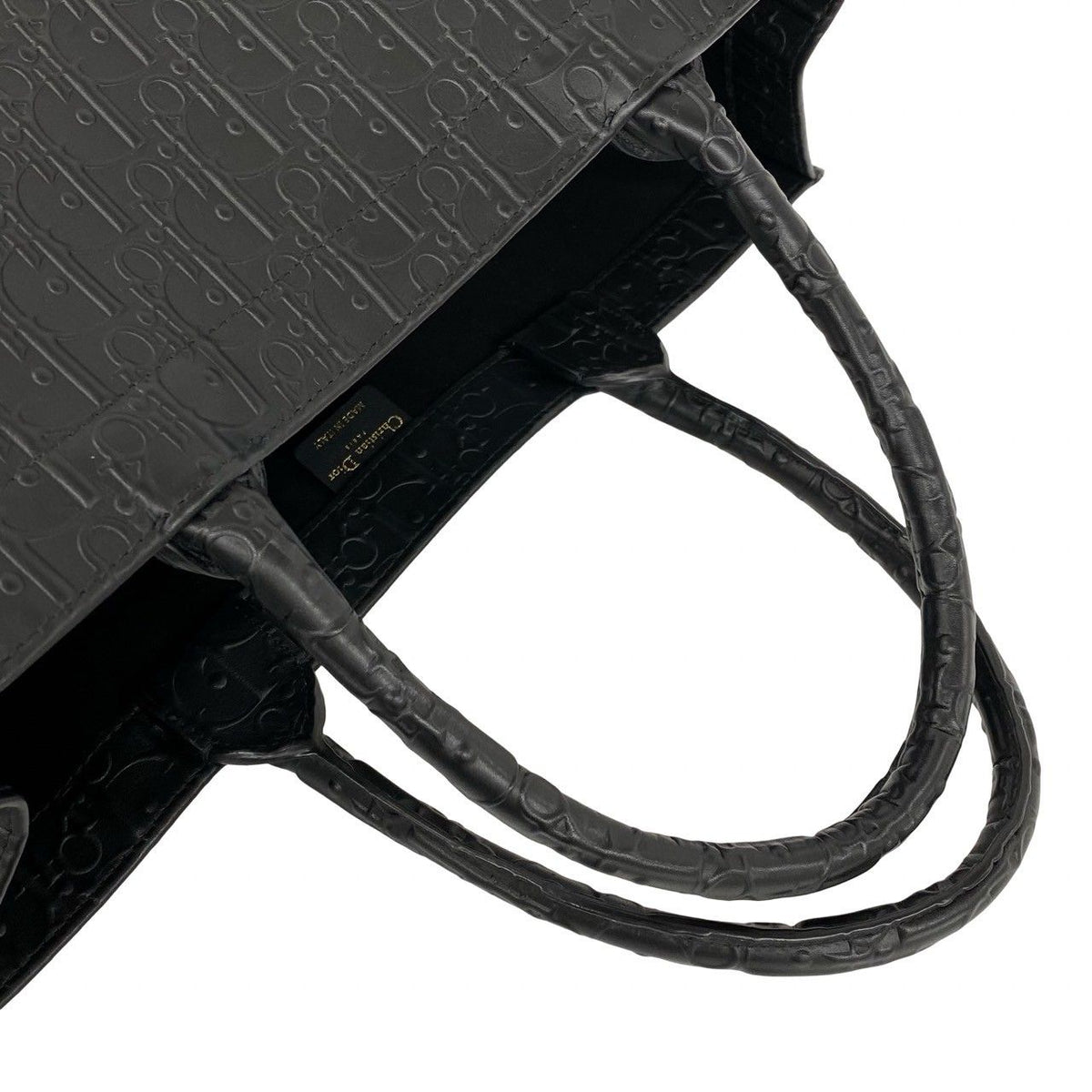 Dior Book Tote Bag Oblique Pattern Leather Black — view 4