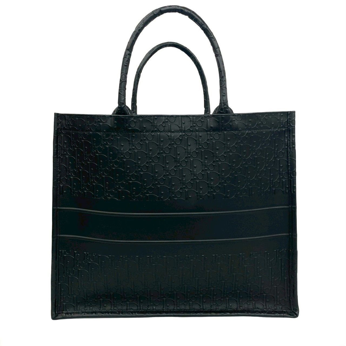 Dior Book Tote Bag Oblique Pattern Leather Black — view 3