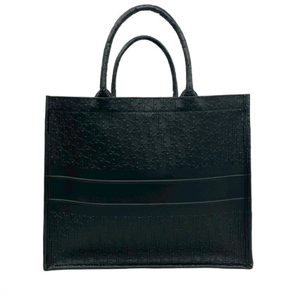 Dior Book Tote Bag Oblique Pattern Leather Black — view 3