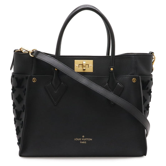 Louis Vuitton Monogram Tufting on My Side MM 2-Way Shoulder Bag Leather Noir