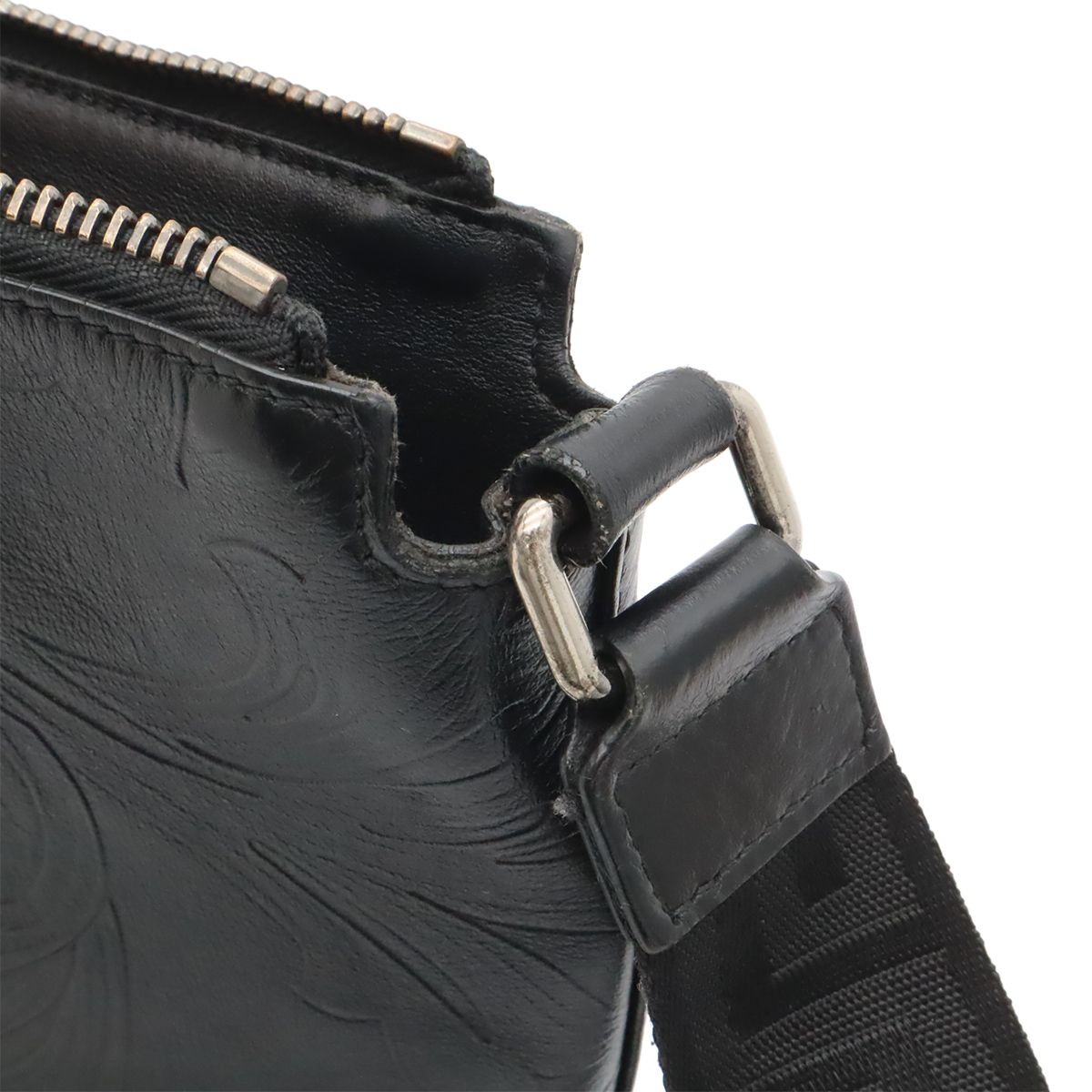 Versace Medusa Shoulder Bag Crossbody Leather Black Silver — view 8