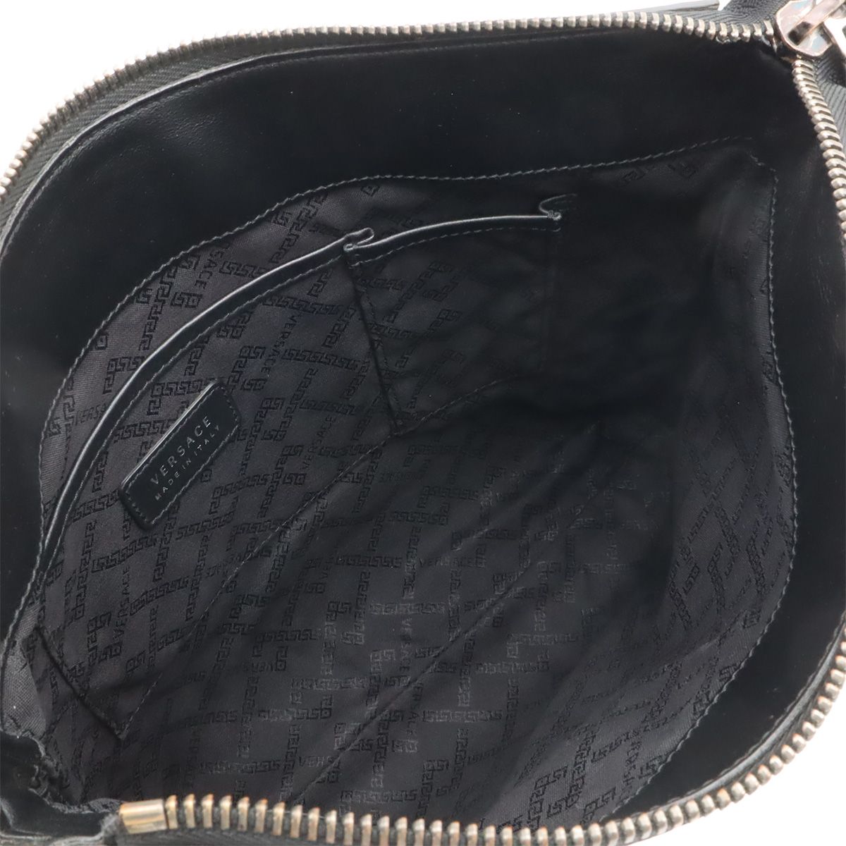 Versace Medusa Shoulder Bag Crossbody Leather Black Silver — view 7