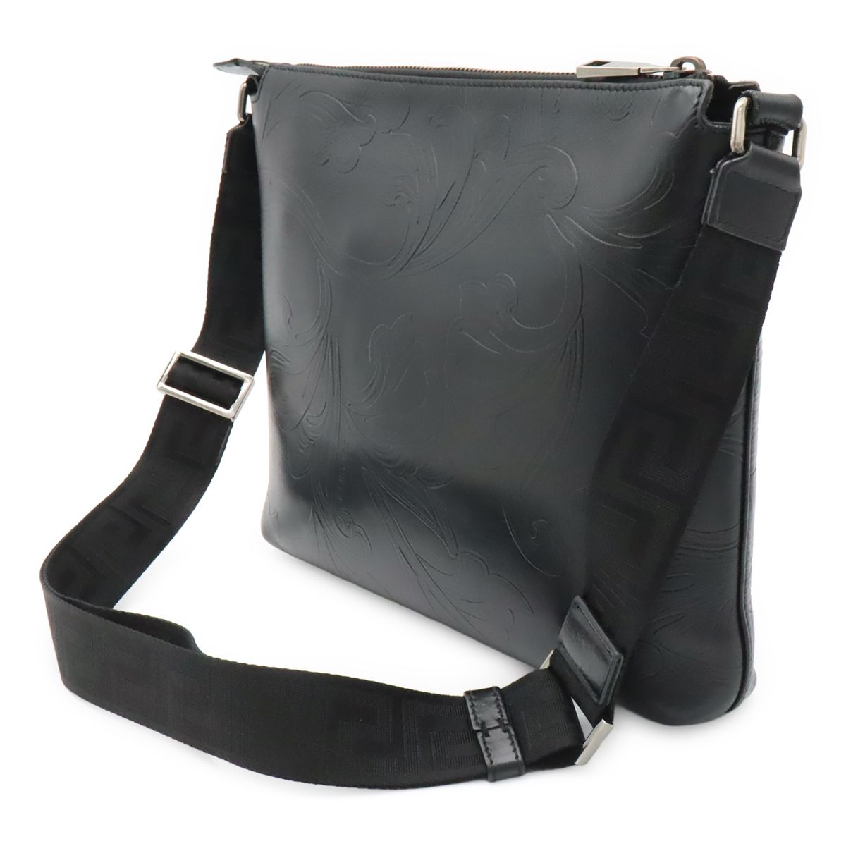 Versace Medusa Shoulder Bag Crossbody Leather Black Silver — view 2