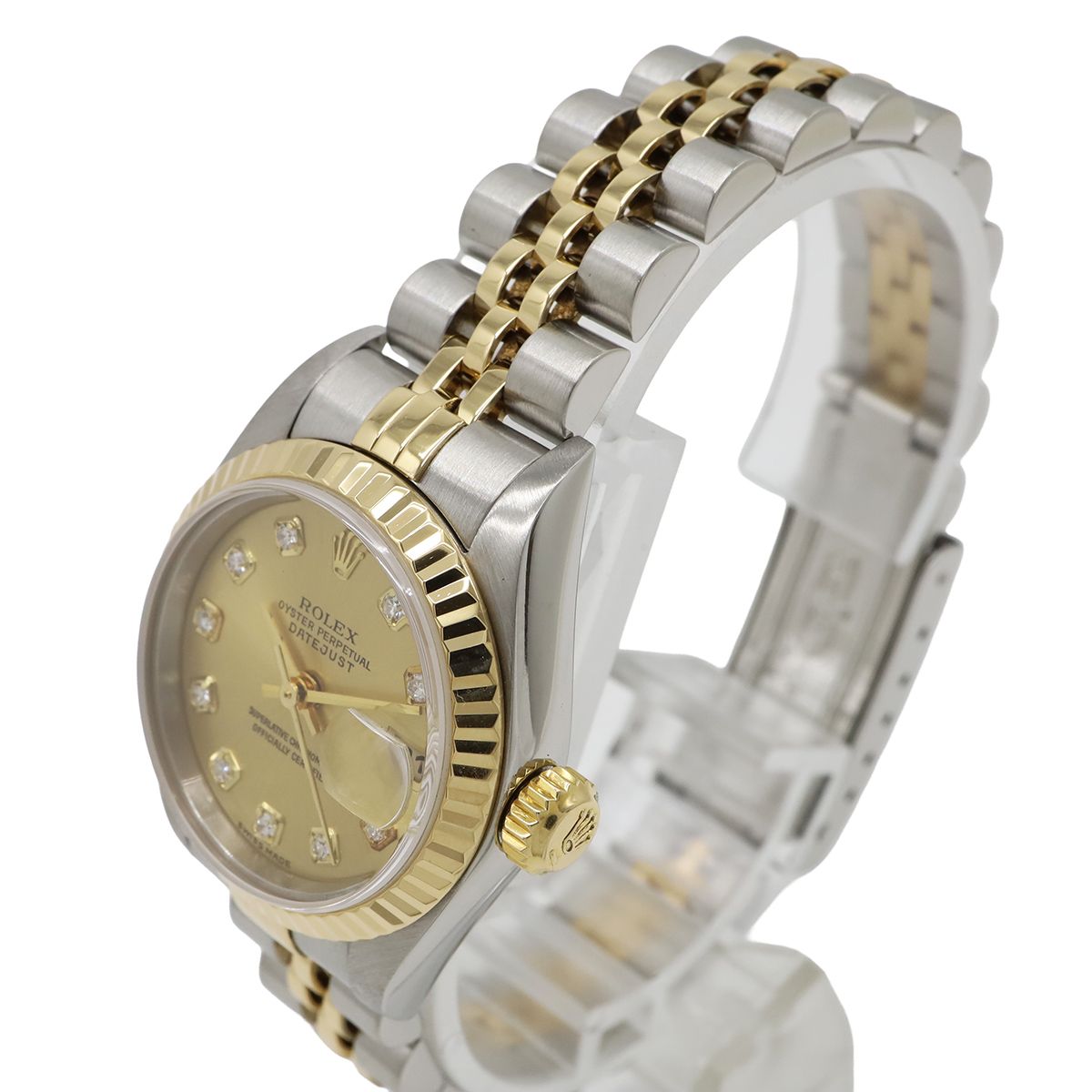 Rolex Datejust Champagne Dial SS 18K Yellow Gold Diamond Number Automatic Watch — view 5