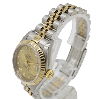 Rolex Datejust Champagne Dial SS 18K Yellow Gold Diamond Number Automatic Watch — view 5