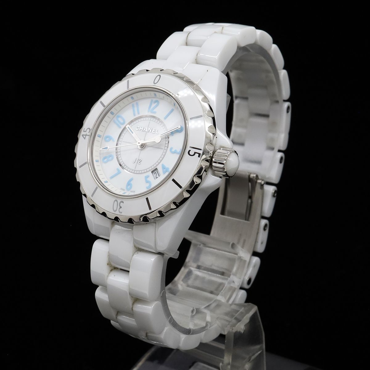 Chanel J12 Blue Light Limited to White Ceramic Dial Date Quartz Watch — view 2