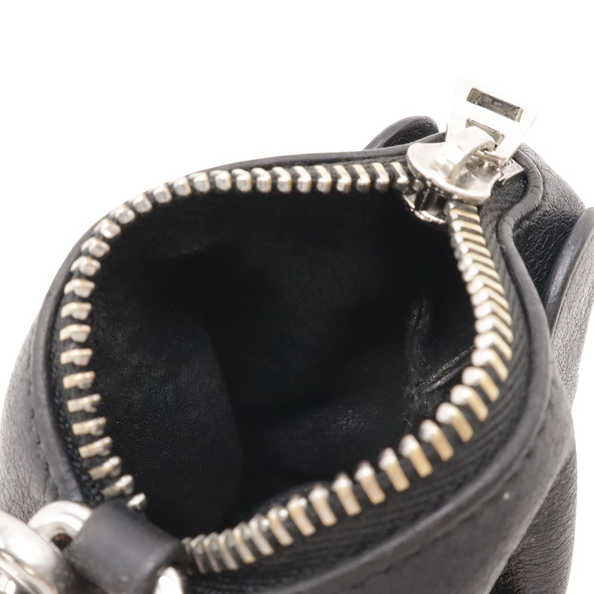 Loewe Elephant Animal Coin Case Pouch Charm Leather Black Silver — view 5