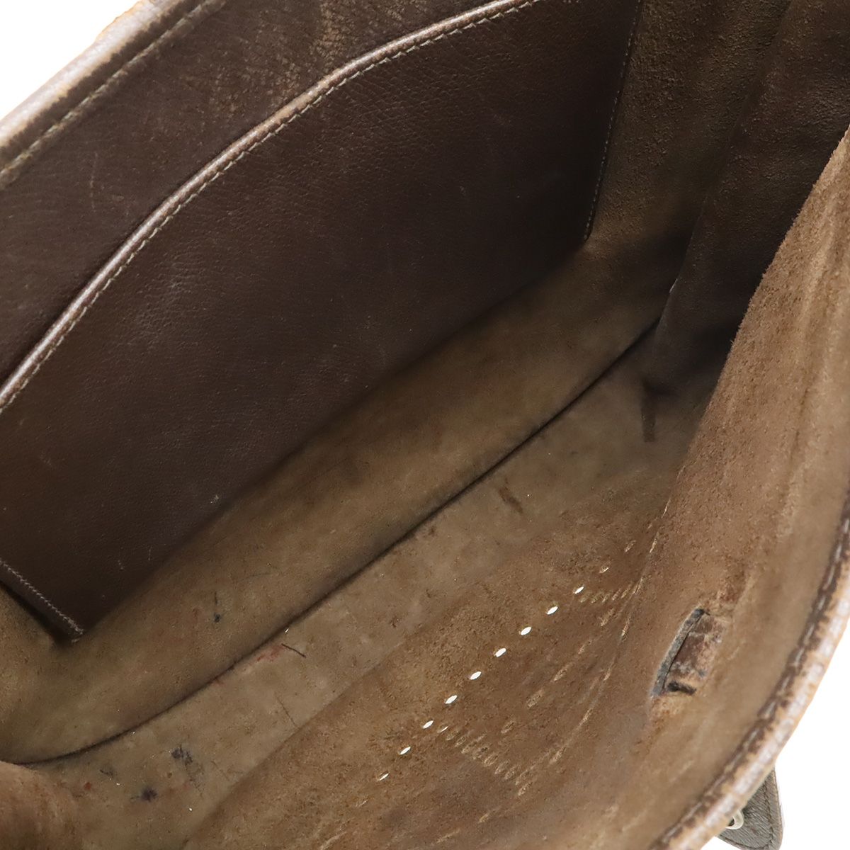 Hermes Evelyne I 1 PM Shoulder Bag Courchevel Leather Dark Brown Silver — view 7