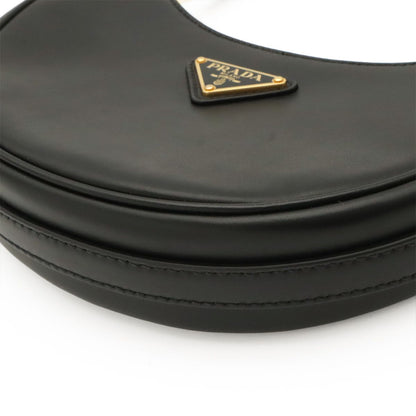Prada Ake Small Leather Shoulder Bag Crossbody 2-Way Nero Black Gold — view 3