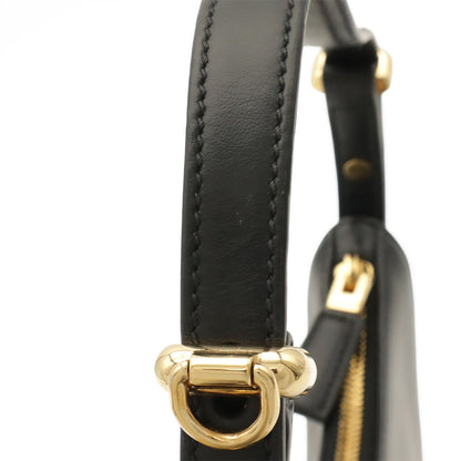 Prada Ake Small Leather Shoulder Bag Crossbody 2-Way Nero Black Gold — view 6