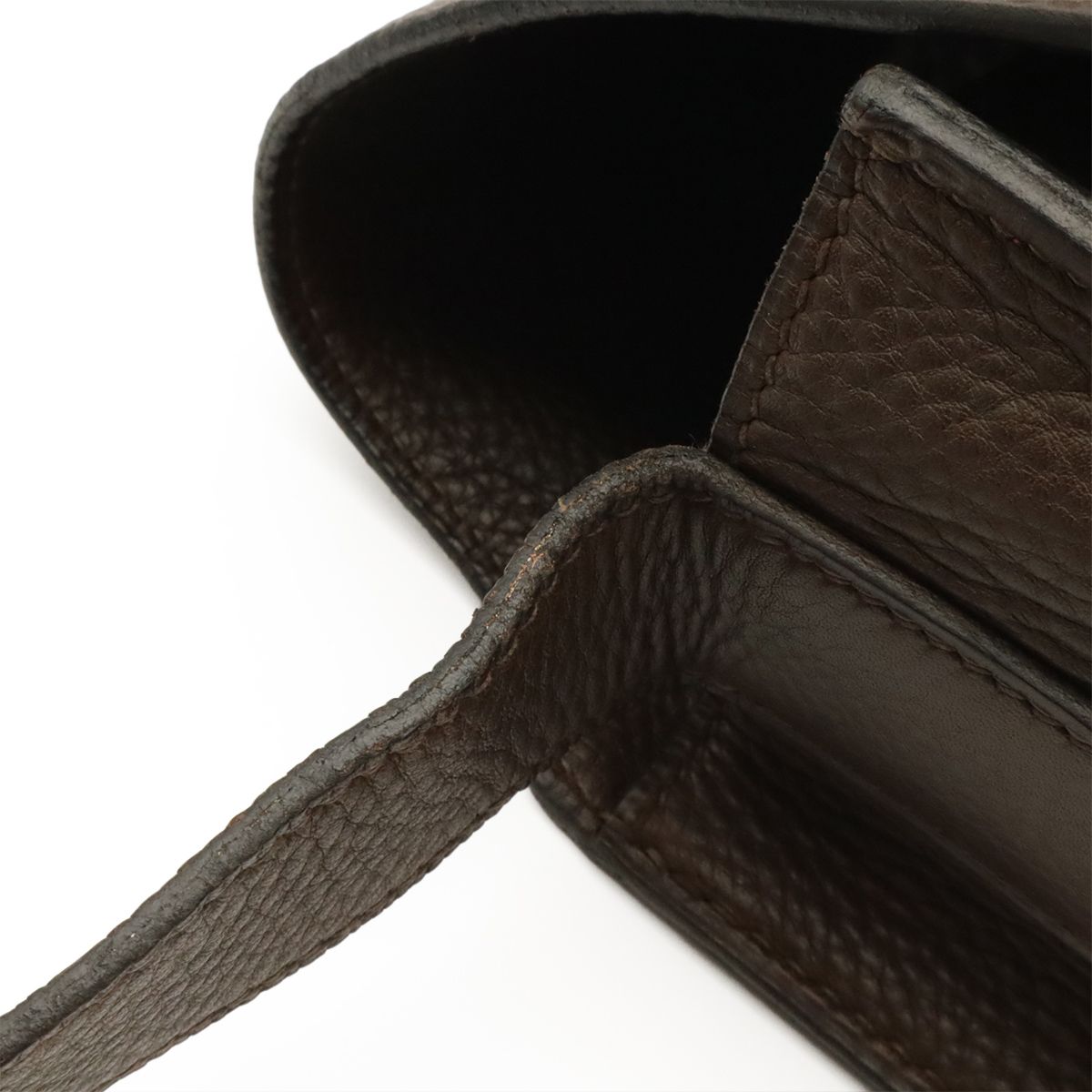 Hermes Steve Besace 35 Shoulder Bag Crossbody Taurillon Clemence Leather Brown — view 4