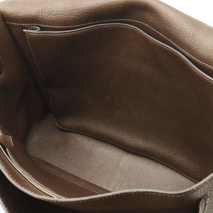 Hermes Steve Besace 35 Shoulder Bag Crossbody Taurillon Clemence Leather Brown — view 5