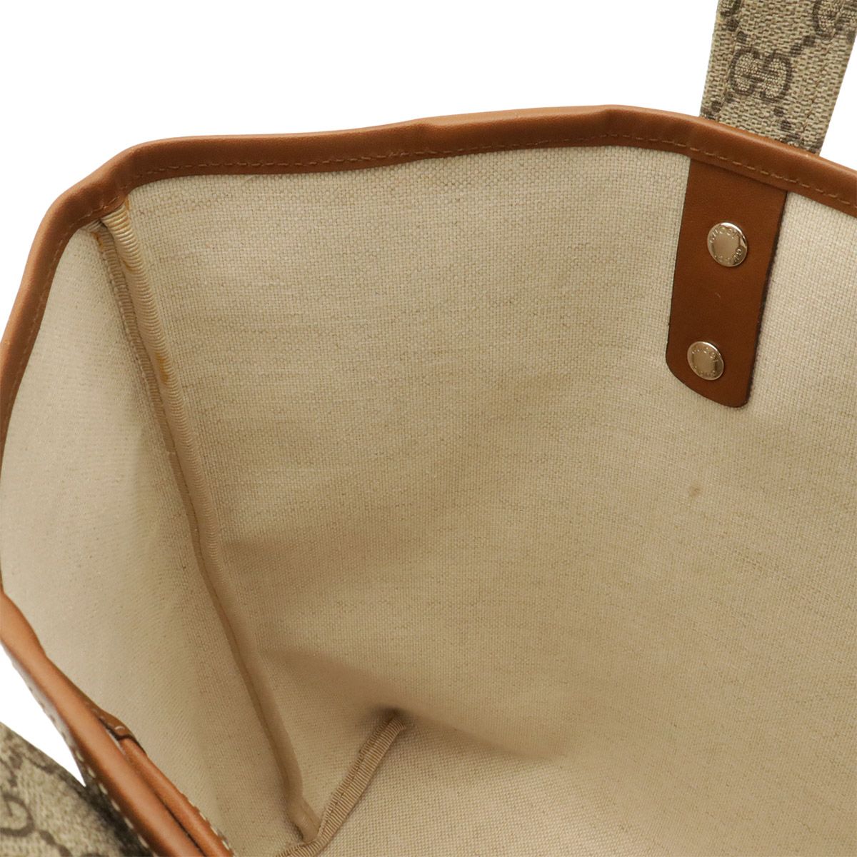 Gucci GG Supreme Plus Sherry Line New Selleria Tote Shoulder Bag Leather Beige — view 7