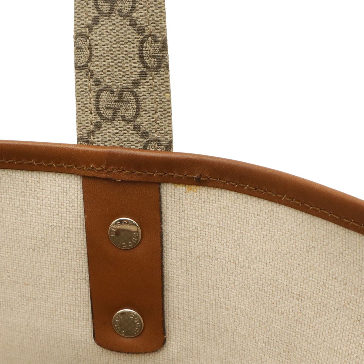 Gucci GG Supreme Plus Sherry Line New Selleria Tote Shoulder Bag Leather Beige — view 6