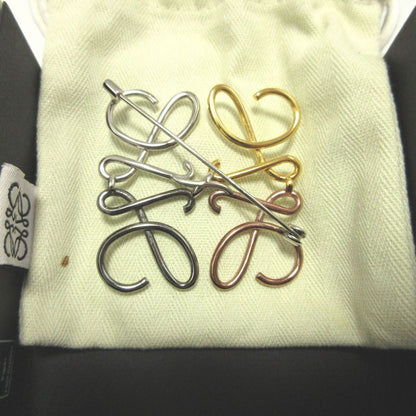 Loewe Anagram Metal Gold Silver Blanc's Gunmetal Brooch — view 3